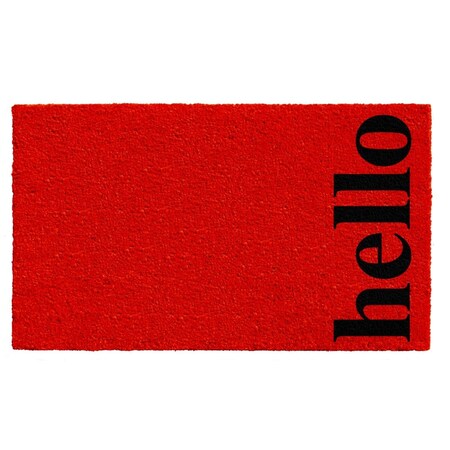 Configuracion 24 x 36 in. Vertical Hello Rectangular Doormat Red & Black CO3367109